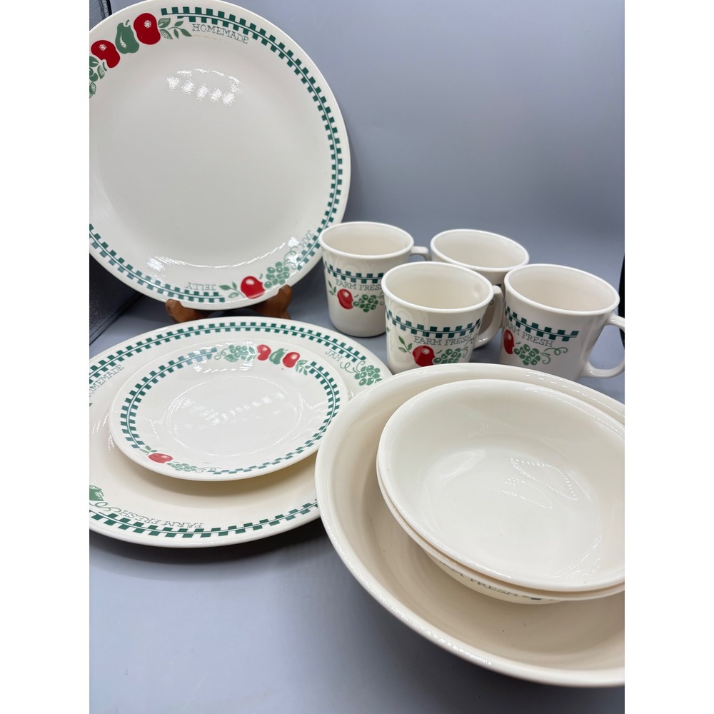 Farm Corelle Farm Fresh Farmhouse Dinnerware Set Plates Bowls Mugs 10pc